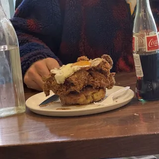 Fried chicken and french toast