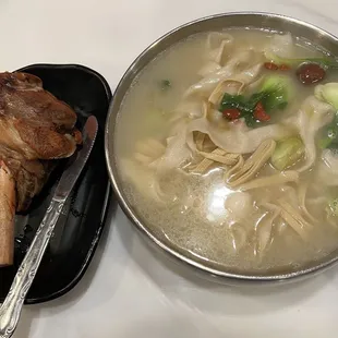 Lamb shank noodle soup
