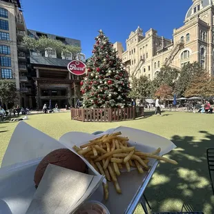 Burger &amp; rosemary/garlic fries !