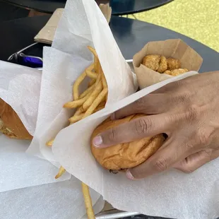 Sweet potato and regular fries