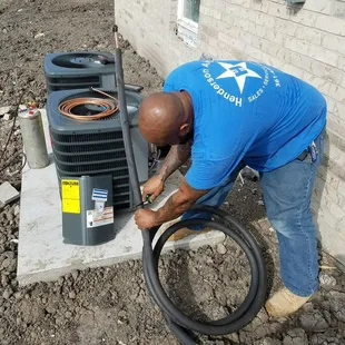 Cutting the suction line on a condenser install