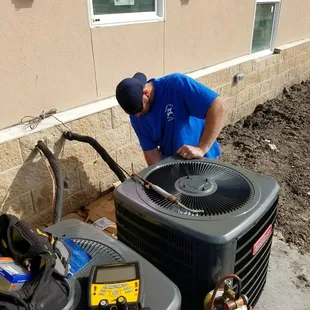 More condensers.  This is Justin, our lead installer.