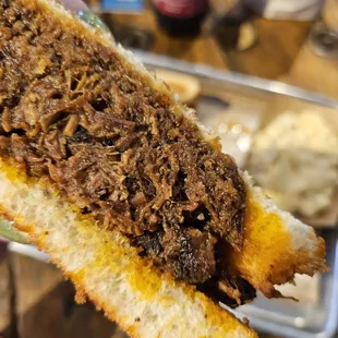 Chopped brisket sandwich