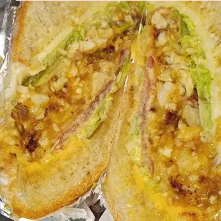 Chicken CHOP CHEESE . Lettuce tomato BULL SAUCE Yellow y White American cheese on any BUN. BEST ON A CUBAN BREAD