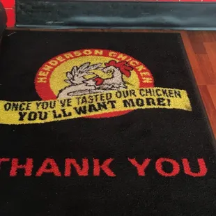 a thank you door mat
