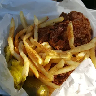 3 piece dark  (2 legs and a thigh).... look how that seasoning is glistening. ...