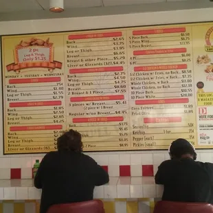 The menu