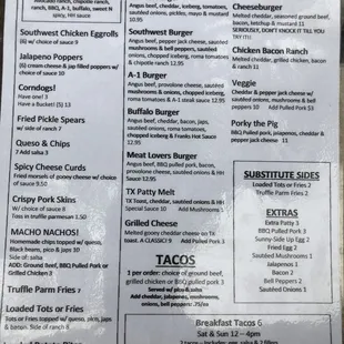 Food menu