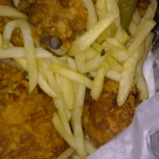 fried chicken and french fries