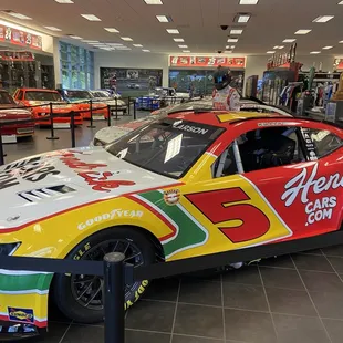 Lots of cars on display for the NASCAR enthusiasts in my family