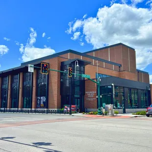 a view of the building's east side from center and main street