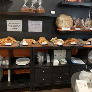 Croissant and bread display