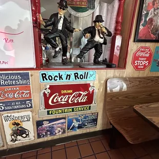 The decor of the restaurant aka the blues brothers