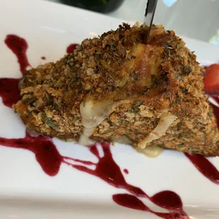 Pan fried cheese with bread &amp; crackers is delicious.