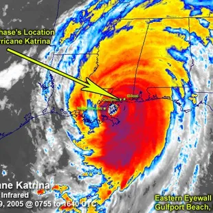 Radar view of Katrina. Here the whole story at Henley's Private Tours.