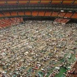 Evacuees in the Superdome.