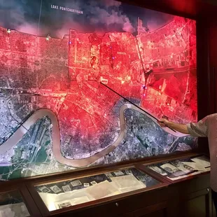 Glen showing us how much of NO underwater in Katrina.