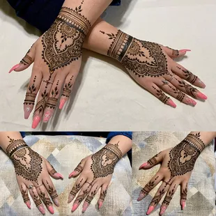 No matter which angle one takes the picture from, a good henna design never fails to accentuate the beauty of one's hands