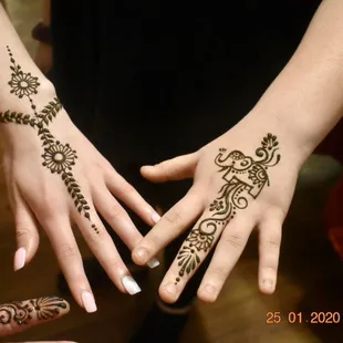 Birthday party henna tattoos