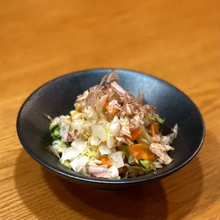 a bowl of food on a table
