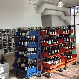 a wine store with shelves of wine