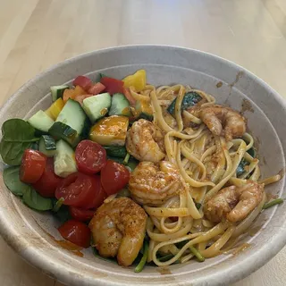 Thai Garlic Butter Shrimp Noodle Bowl