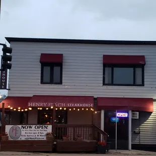 the front of the restaurant