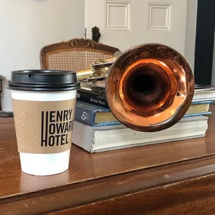 Complimentary coffee (and pumpkin muffins in October!) in the lobby.