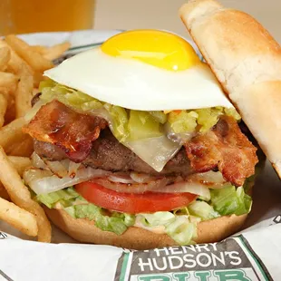 a burger and french fries