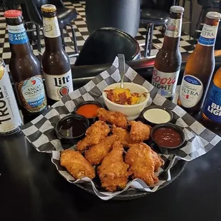 chicken wings and fried chicken, food