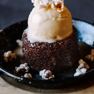 Sticky Toffee Pudding, Popcorn Ice Cream, Popcorn