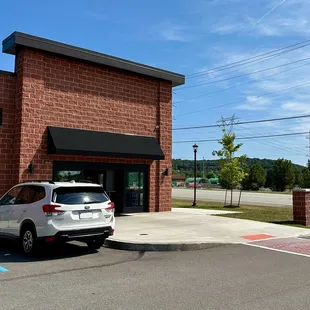 Front entrance and sign