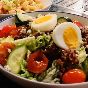 Mac and Cheeese and Cobb Salad
