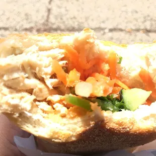 Shredded chicken sandwich- forgot to take a picture before taking a bite