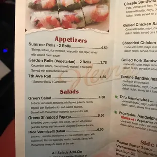 menu