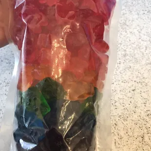Mixed flavors of gummi bears