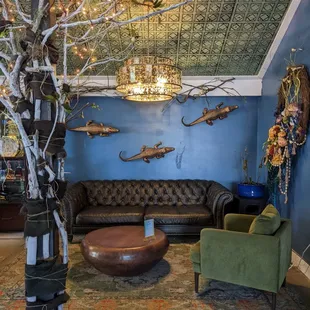 the sitting area in the back bar