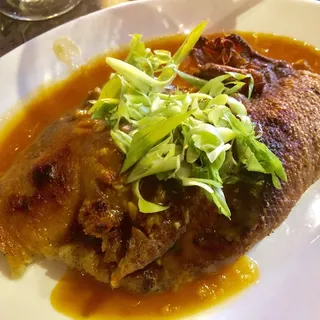 Duckling, Honey-Ginger, Soy & Scallion
