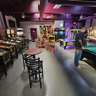 Game room in back.