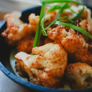 a bowl of roasted cauliflower
