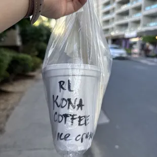 Kona coffee ice cream