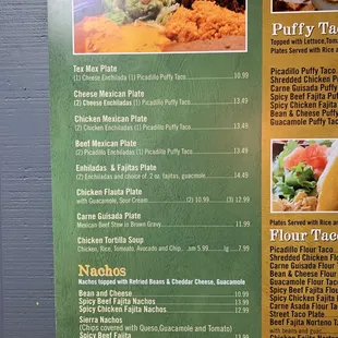 the menu