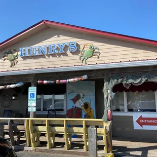 the front of the restaurant