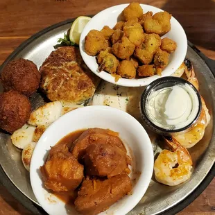 a platter of food