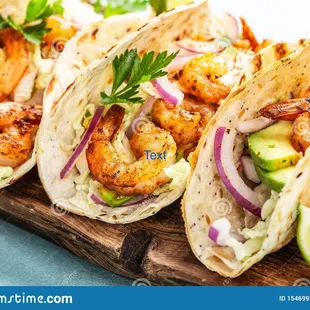 shrimp tacos with avocado