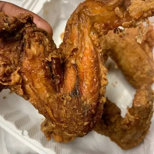 Chicken looks refried/old