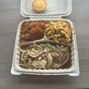 Macaroni and cheese, candied yams