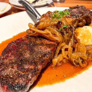 NY Strip with onions