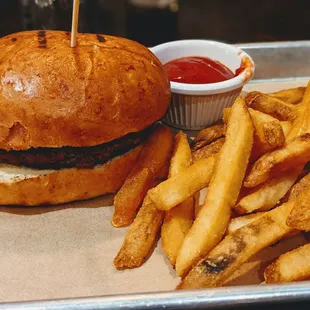 Burger and fries