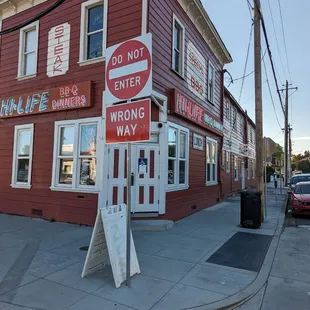 a red building